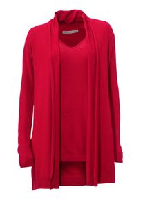 Heine, Damen Strick-Twinset, Hellrot
