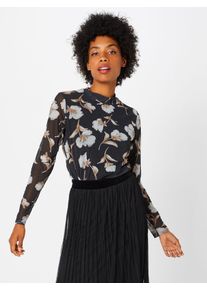 Kaffe, Damen Bluse 'Fleur Mesh', Creme / Schwarz