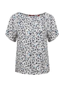 s.Oliver RED LABEL, Damen Gemusterte Shirtbluse aus Viskose-Cr&ecirc;pe, Opal / Grau / Wei&szlig;