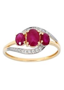 Firetti, Damen Goldring, Gold / Rot