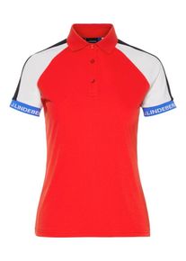 J. Lindeberg J.Lindeberg, Damen Poloshirt 'W Perinne', Rotmeliert / Schwarz / Wei&szlig;