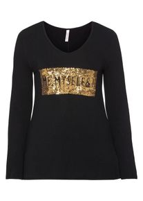 SheeGOTit, Damen Langarmshirt, Gold / Schwarz