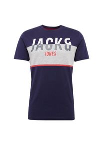 Jack & Jones JACK & JONES, Herren T-Shirt, Marine / Graumeliert / Rot