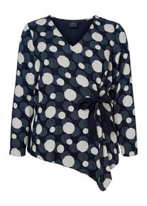 JUNAROSE, Damen Bluse, Nachtblau / Taubenblau / Weiß