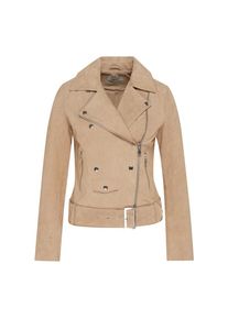 EDITED, Damen Lederjacke 'Kara Biker', Beige / Nude