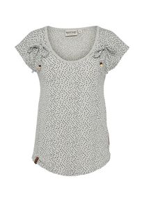 Naketano, Damen T-Shirt 'Rooftop', Hellgrau / Schwarz