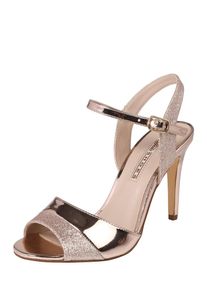 Buffalo, Damen Peep Toe mit Glitter, Gold / Rosé