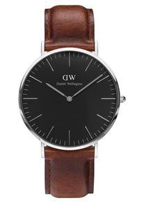 Daniel Wellington, Herren Uhr 'Classic Black St Mawes DW00100130', Kastanienbraun / Schwarz / Silber
