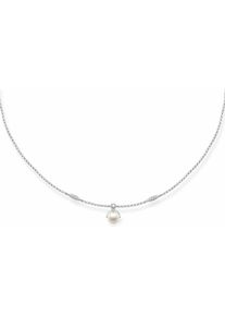 Thomas Sabo, Damen Kette mit Anhänger »Kette, KE1389-167-14-L45v«, Silber / Weiß