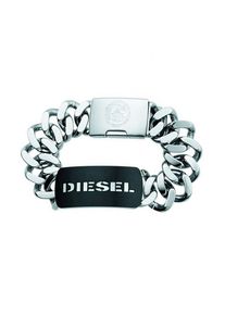 Diesel, Herren Armband 'DX0019040', Schwarz / Silber