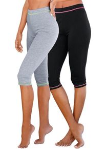 Vivance, Damen Capri, Graumeliert / Kiwi / Pink / Schwarz