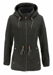 Polarino, Damen Strickfleecejacke, Schwarz