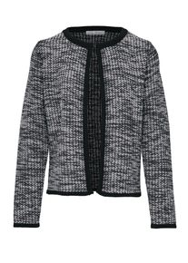 Heine, Damen Strickjacke, Graumeliert / Wei&szlig;