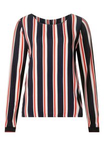 Street One, Damen Shirt, Kobaltblau / Rot / Weiß