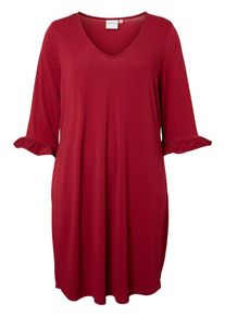 JUNAROSE, Damen 3/4-Ärmel Kleid, Rot
