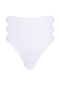 Sassa Mode Sassa, Damen String Microfaser 'KETTELNAHT', Wei&szlig;