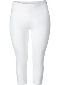 sheego Casual, Damen Trendige &frac34;-Leggings, Wei&szlig;