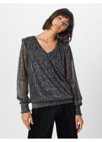 Kaffe, Damen Tunika 'Brann Lurex Blouse', Anthrazit / Silber