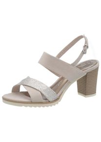 Marco Tozzi, Damen Sandalette, Greige / Silber