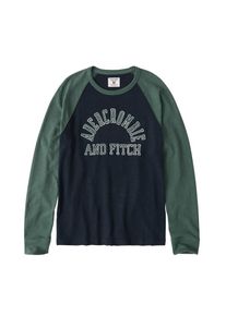 Abercrombie & Fitch Abercrombie & Fitch, Herren Sweatshirt 'LS TECH PLATED 4CC', Navy