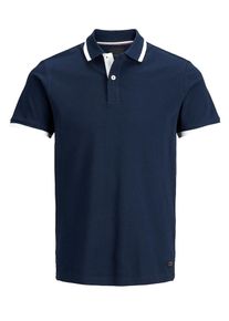 PRODUKT, Herren Klassisches Poloshirt, Navy / Wei&szlig;