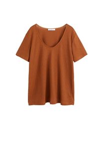 Violeta by Mango, Damen T-shirt 'Cala', Rostbraun