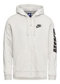 Nike Sportswear, Herren Sweatjacke 'M NSW HOODIE FT FZ HYBRID', Hellgrau / Schwarz