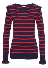 AJC, Damen Pullover, Nachtblau / Rot