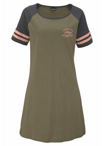 Arizona, Damen Nachthemd, Anthrazit / Oliv / Apricot