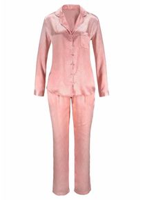 Lascana, Damen Pyjama, Rosa