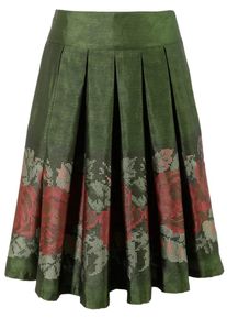 Country Line, Damen Trachtenrock mit seitlichem Zipp, Oliv / Rot