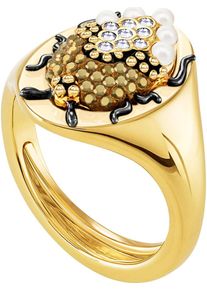 Swarovski, Damen ring 'Magnetic 5416785', Goldgelb / Schwarz / Weiß