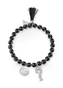 Guess, Damen ARMBAND 'TALISMAN', Schwarz / Silber
