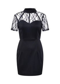 Missguided, Damen Kleid 'Lace Harness Detail Sweetheart Neckline Mini Dress', Schwarz