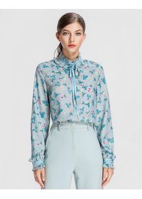 Apart, Damen Bluse im Retro - Style, T&uuml;rkis / Gelb / Pink