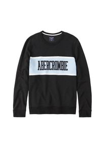 Abercrombie & Fitch Abercrombie & Fitch, Herren Sweatshirt 'CORE LOGO CREW EXT', Hellblau / Schwarz