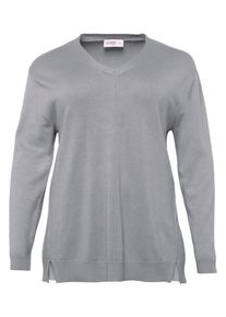 sheego Casual, Damen Pullover, Hellgrau