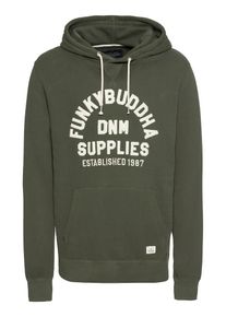 Funky Buddha, Herren Hoodie 'SWEATSHIRTS', Gr&uuml;n / Wei&szlig;