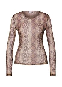 Noisy may, Damen Shirt 'NMVIGGO L/S AOP MESH TOP X', Braun