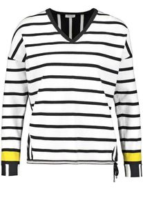 Gerry Weber, Damen Pullover mit Kontrastlook, Gelb / Schwarz / Wei&szlig;