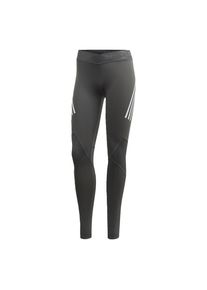 adidas Performance, Damen Sport-Leggings 'Alphaskin', Dunkelgrau / Wei&szlig;