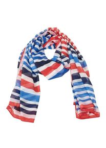 TRIANGLE, Damen Schal, Navy / Himmelblau / Rot / Weiß