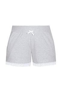 Sassa Mode Sassa, Damen Shorts 'Mix & Match', Grau / Wei&szlig;