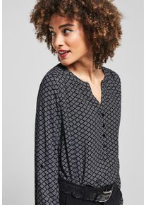Street One, Damen Bluse, Kobaltblau / Grau