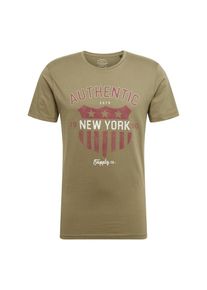 Jack & Jones JACK & JONES, Herren Shirt 'JORRESTA TEE SS CREW NECK', Oliv / Weinrot / Weiß