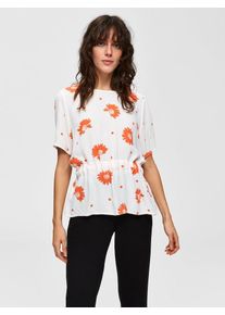 Selected Femme, Damen Bluse 'Tanna', Orange / Weiß