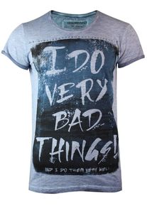 Trueprodigy, Herren T-Shirt 'very bad things', Rauchblau / Schwarz