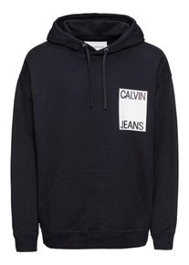 Calvin Klein Jeans, Herren Hoodie 'CALVIN JEANS CHEST HOODIE', Nachtblau / Wei&szlig;