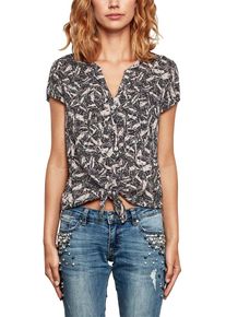 Q/S Designed By, Damen Bluse, Beige / Rosa / Schwarz