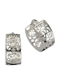 Firetti, Damen Ohrschmuck: Paar Creolen "Blume / Blüte", Silber